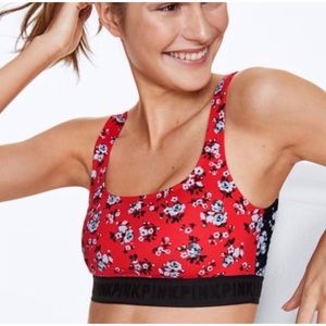 NWT Pink Victoria’s Secret Floral Sport Bra